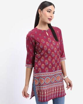vishudh Women Floral Print Straight Kurti-picture-11