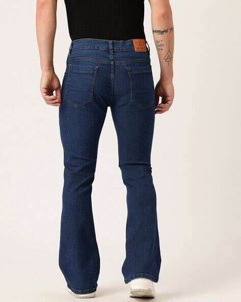 Paris Hamilton Men Washed Flared Jeans For Men (Blue, 36) 
