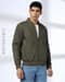 Men Regular Fit Reversible Bomber Jacket