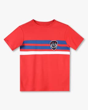 lee cooper Boys Striped Regular Fit Round-Neck T-Shirt-picture-24