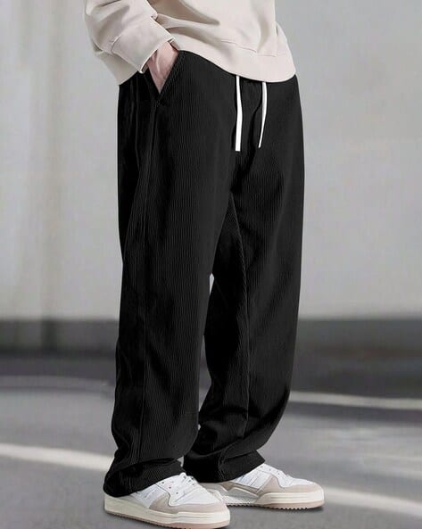Buy Black Trousers & Pants for Men by Fabflee X AG Online | Ajio.com
