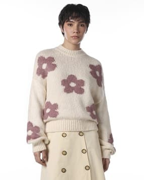 only Women Floral Print Loose Fit Pullover-picture-30