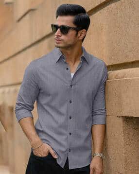 neonomad Men Regular Fit Shirt with Spread Collar-picture-42