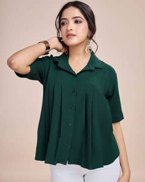 revangi Women Regular Fit Top with Button Closure -picture-15