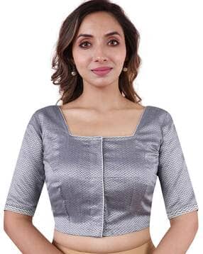 rene Women Embroidered Sqaure-Neck Front-Open Blouse-picture-41