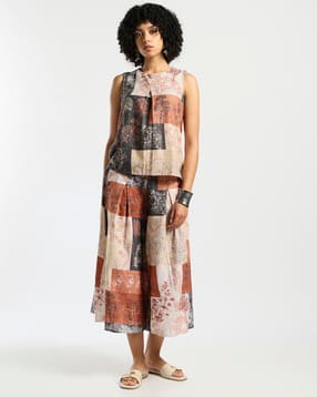 svrnaa by azorte Women Printed Relaxed Fit Top-picture-15