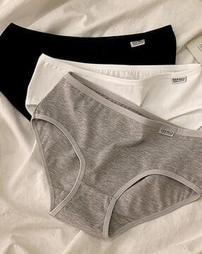 cumsin Pack of 3 Brief Panties with Elasticated Waistband-picture-51