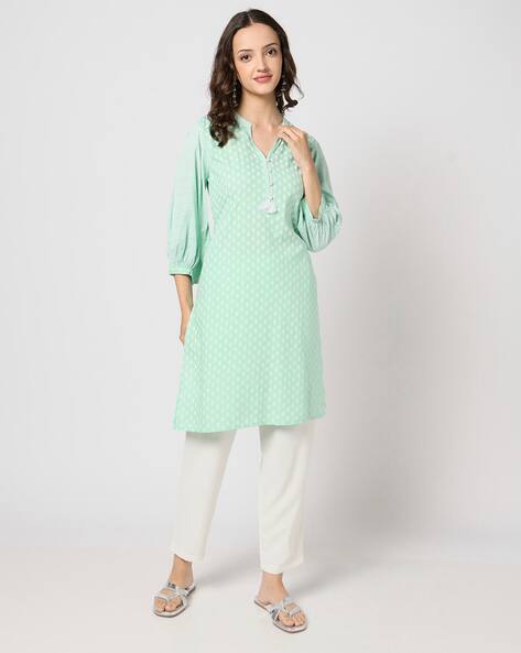 YOUSTA Women Polka-Dot Print Straight Kurta