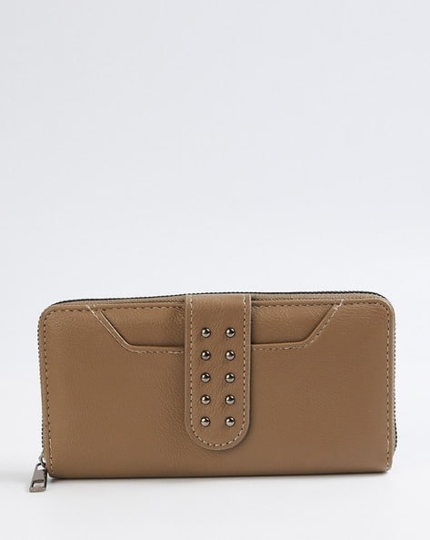 MAX Women Zip-Around Wallet with Metal Accent