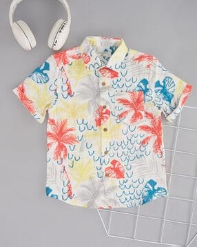 pantaloons junior Boys Tropical Print Regular Fit Shirt-picture-10