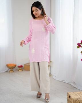 wedani Women Embroidered Straight Kurta with Full Sleeves-picture-13