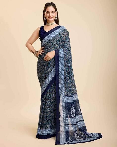Women Floral Print Saree