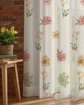 Pack of 2 Sheer Printed Curtains with Eyelets