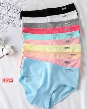 Pack of 4 High-Rise Briefs with Elasticated Waist -image-8