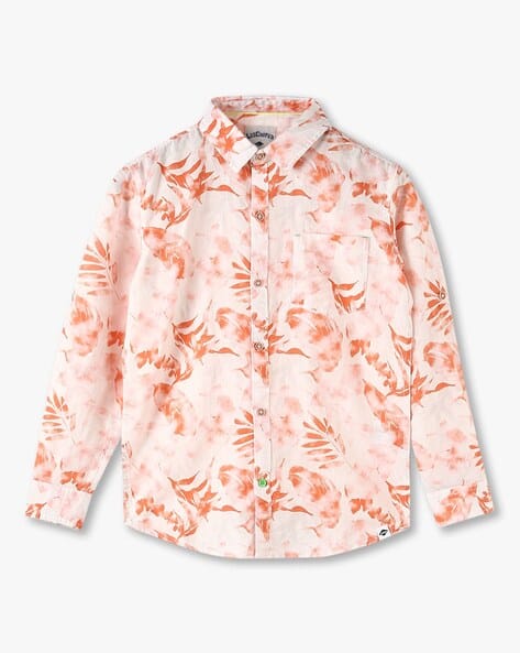 Lee Cooper Boys Leaf Print Slim Fit Shirt