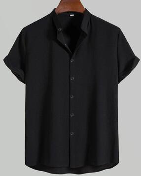 alpha tribe Men Regular Fit Shirt with Mandarin Collar-picture-49