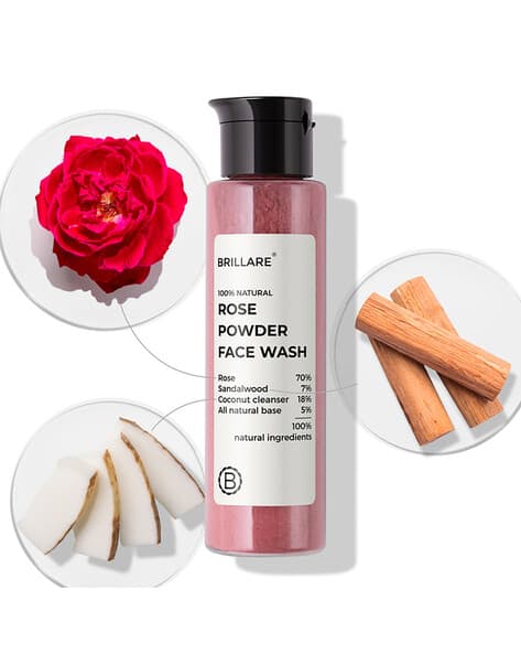 Brillare Rose Powder Face Wash for Well Hydrated Younger Looking Skin