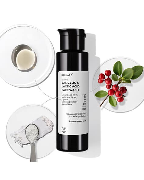 Brillare 2 Salicylic Acid Face Wash for Oily Skin Deep Cleansing Oil Control & Acne Care