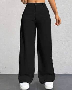Women High Rise Straight Fit Trousers