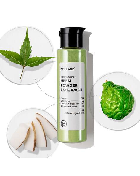 Brillare Neem Powder Face Wash for Clear Purified Acne Prone Skin