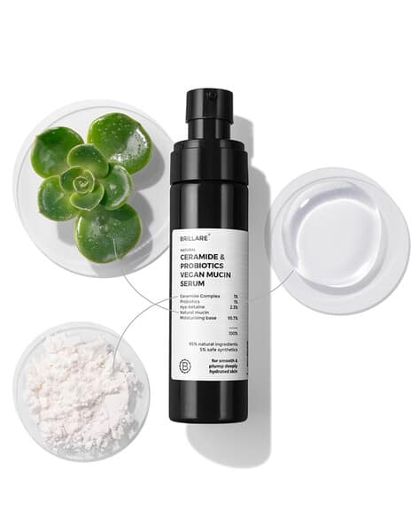 Brillare Ceramide and Probiotics Vegan Mucin Serum Repairs 90 Skin Barrier