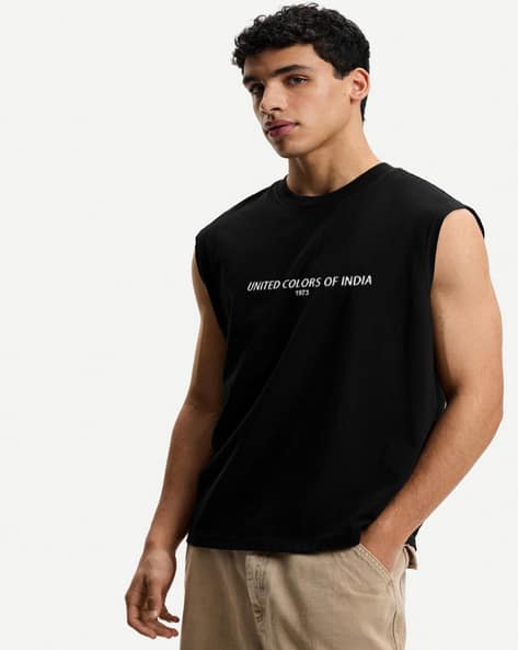 Buda Jeans Co Men Typographic Print Oversized Fit Crew-Neck T-Shirt