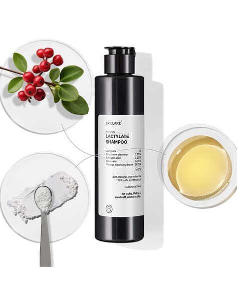 Brillare Lactylate Anti Dandruff Shampoo Soothes Itchy Scalp & Reduces Dandruff