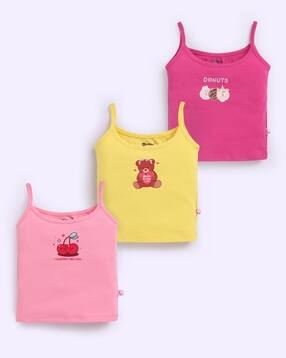Girls Pack of 3 Printed Caamisole Slips-image-1