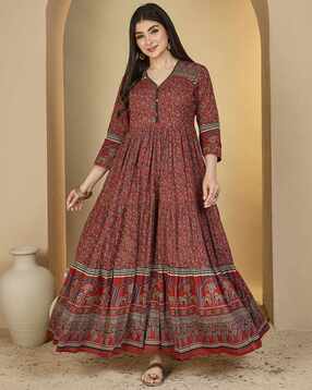 kimayra Cotton Ankle Length Printed Anarkali Kurta-picture-13