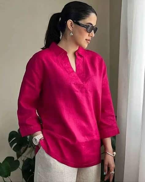 Women V-Neck Straight Tunic