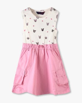 Girls Kuromi All-Over Print Fit & Flare Dress