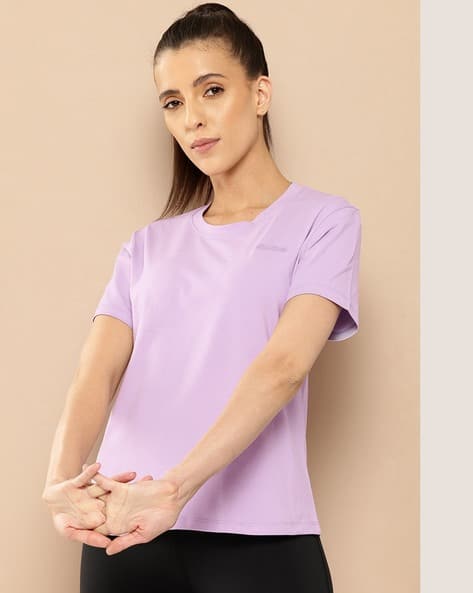 Women Slim Fit Round-Neck T-shirt Gym Athleisure