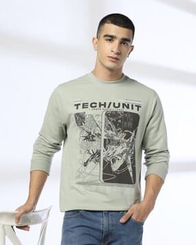Men Graphic Print Regular Fit Crew-Neck Sweatshirt