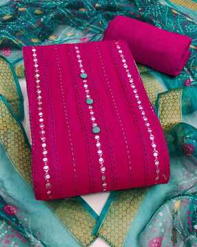 manvaa Women Embroidered 3-Piece Unstitched Dress Material-picture-32