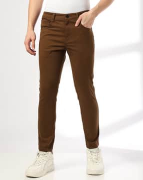 john players Men Slim Fit Flat-Front Trousers-picture-30