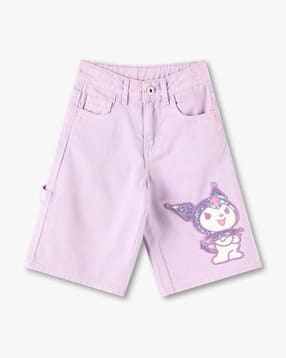 Girls Kuromi Embellished Regular Fit Jorts
