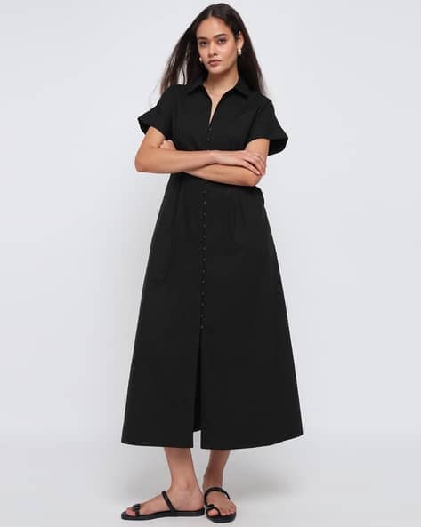 Cover Story Women Button Details Cotton Dress