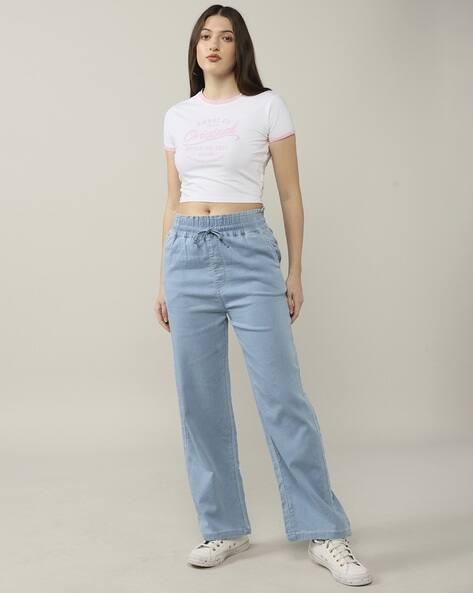 Lee Cooper Women Light-Wash Straight Loose Fit Jeans
