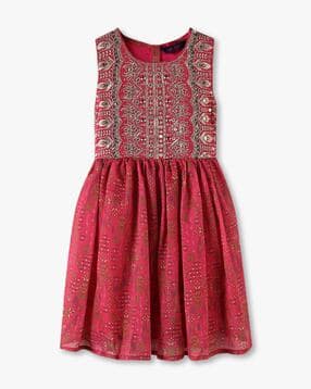 Girls Embellished Fit & Flare Dress