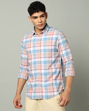 indian terrain Men Checked Extra Slim Fit Shirt with Patch Pocket-picture-13