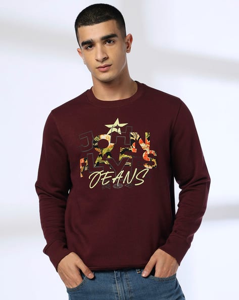 JOHN PLAYERS JEANS Men Graphic Print Slim Fit Sweatshirt