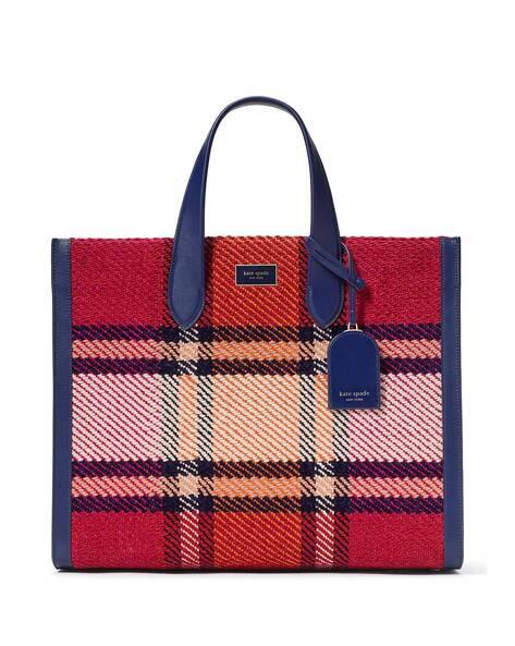 Manhattan Grand Plaid Tweed Large Tote Bag