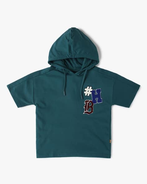 KB TEAM SPIRIT Boys Embroidered Relaxed Fit Hooded T-Shirt