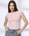 Women Ribbed Regular Fit Boat-Neck T-Shirt