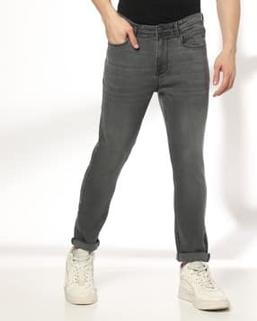Men Mid-Wash Slim Fit Jeans