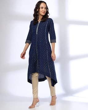 Women Micro Print A-Line Kurta
