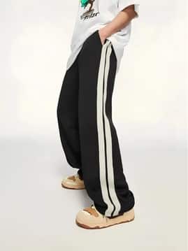 jump cuts Men Mid-Rise Straight Track Pants-picture-28