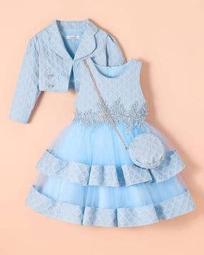 hopscotch Girls Textured Fit and Flare Dress-picture-11