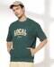Men Typographic Embroidered Boxy Fit Crew-Neck T-Shirt