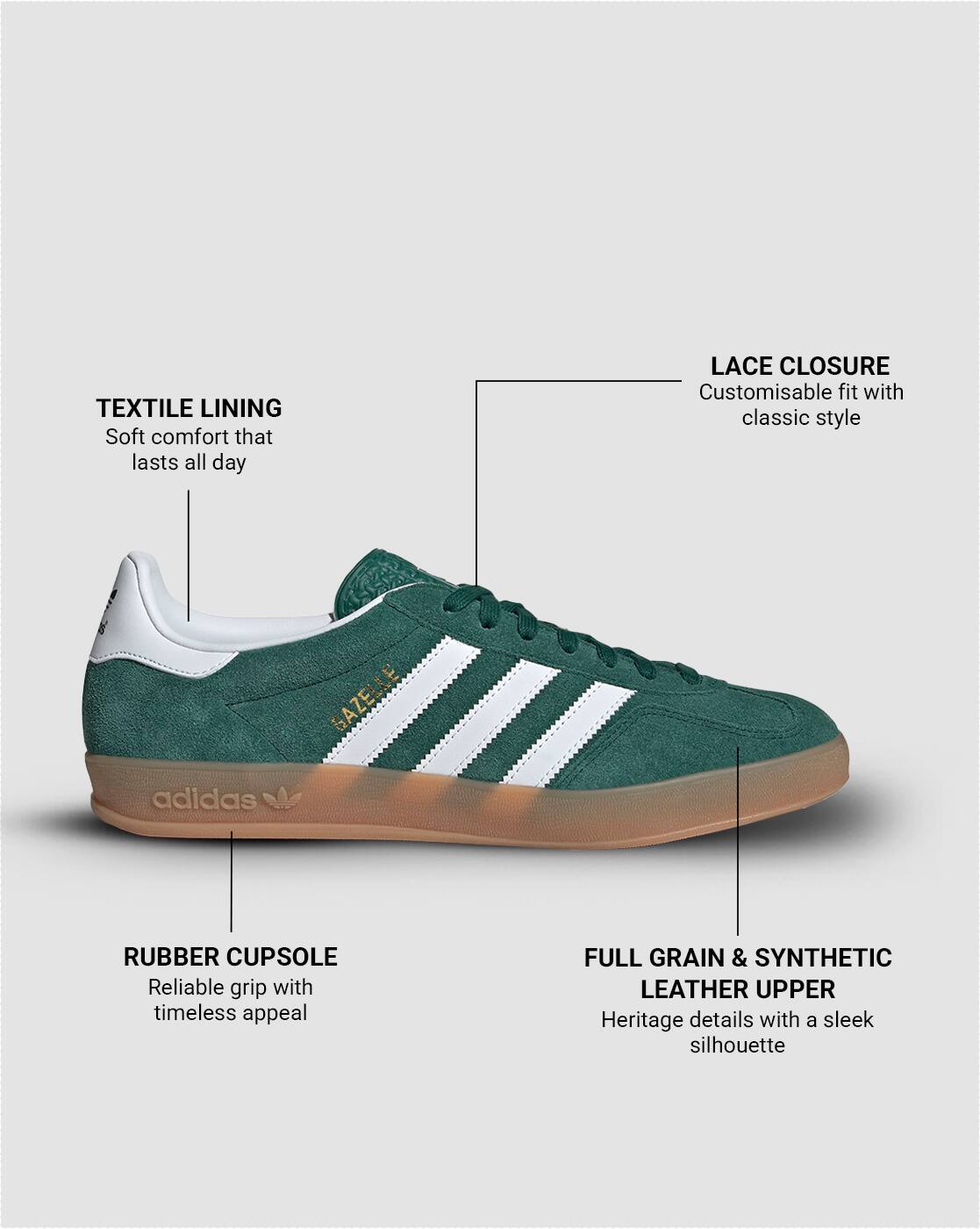 Buy Adidas Originals Men Gazelle Sneakers | Green Color Men | AJIO LUXE